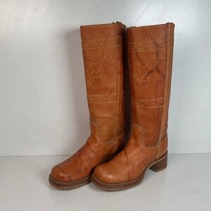 Vintage Women’s Longhorn Campus Boots | USA Made | Chunky | Women’s 8 M